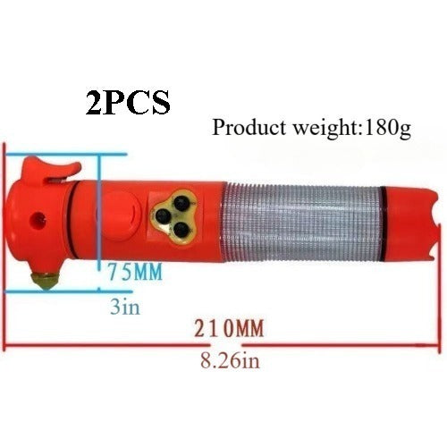 Red&Yellow Multi-functional Car Safety Hammer With Flashlight